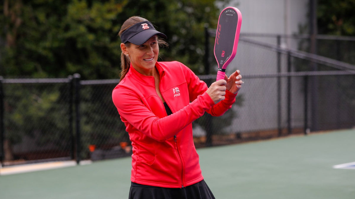 Simona Moore playing with the PBPRO Infinity Falcon Lite lightweight pickleball paddle