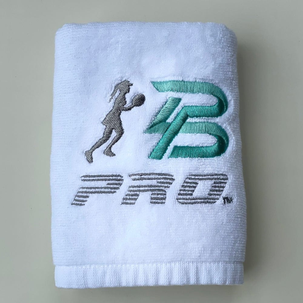 PBPRO Accessories PBPRO Women's Pickleball Towel White with Teal Logo