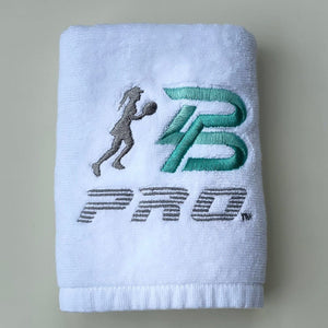 PBPRO Accessories PBPRO Women's Pickleball Towel White with Teal Logo