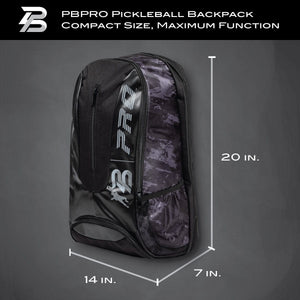 PBPRO Bags Black / Gray Pickleball Backpack | PBPRO Tour |  Black