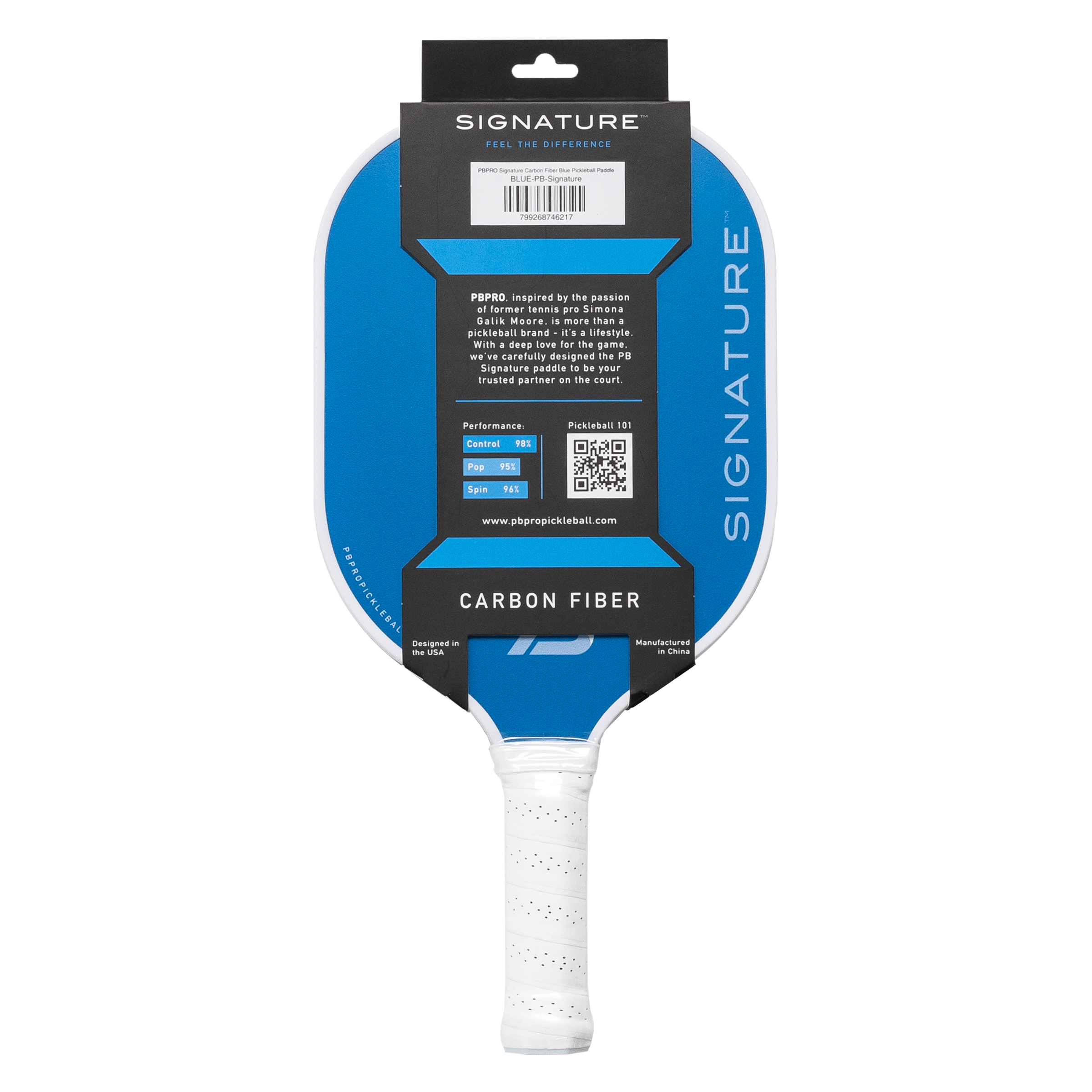PBPRO Pickleball Paddles PBPRO Signature Carbon Fiber Blue Pickleball Paddle
