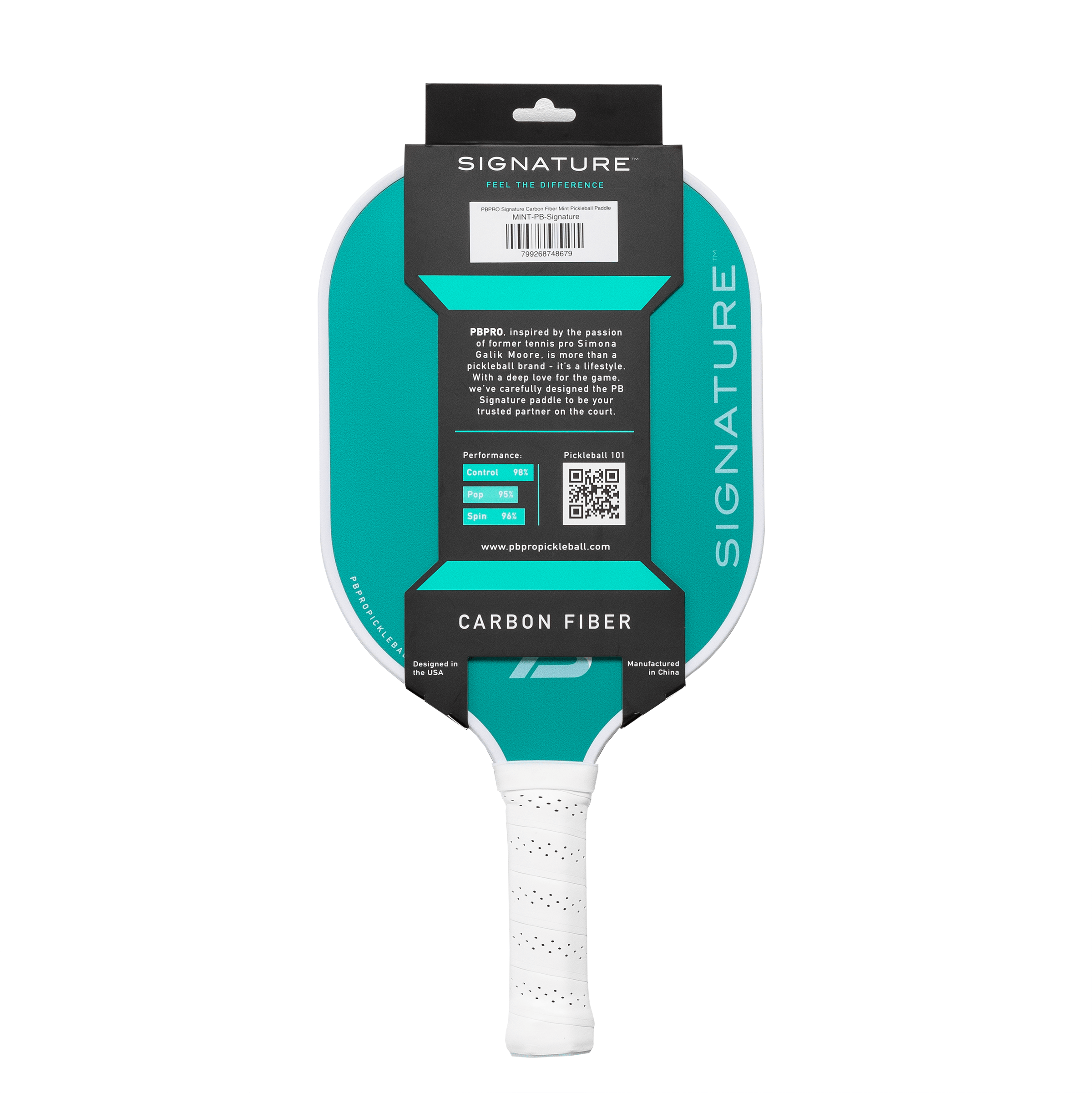 PBPRO Pickleball Paddles PBPRO Signature Carbon Fiber Mint Pickleball Paddle
