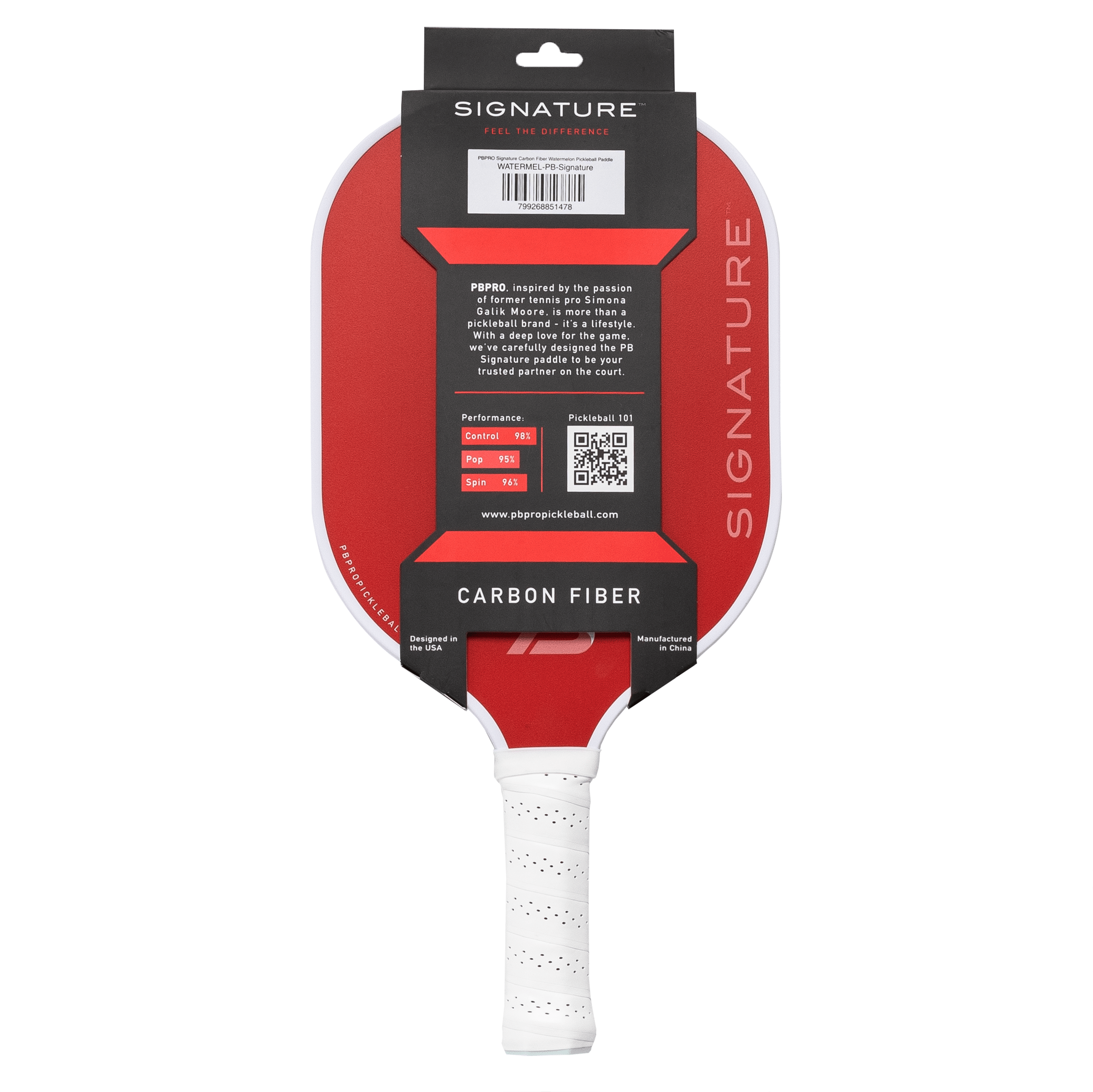 PBPRO Pickleball Paddles PBPRO Signature Carbon Fiber Watermelon Pickleball Paddle
