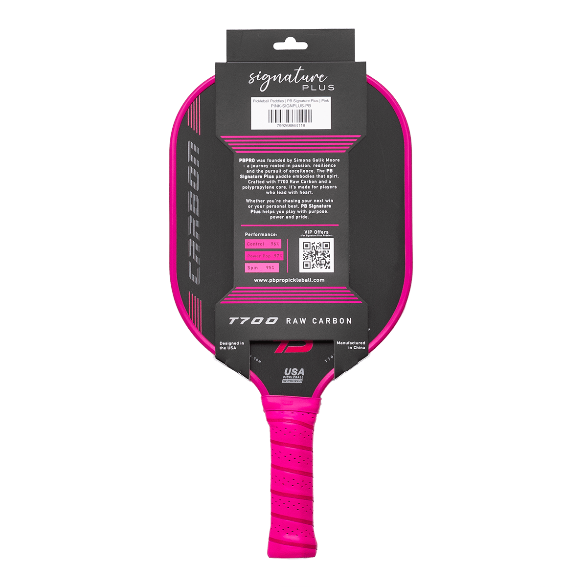 PBPRO Pickleball Pickleball Paddles | PB Signature Plus | Pink