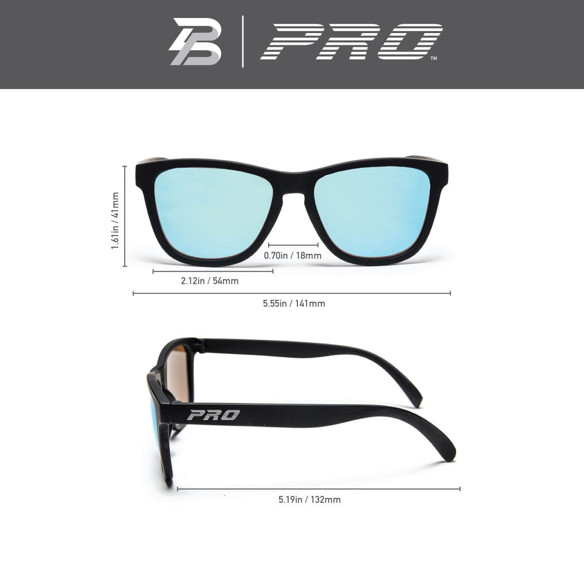 PBPRO Pickleball Sunglasses Pickleball Sunglasses | PB Signature Lifestyle | Matte Black