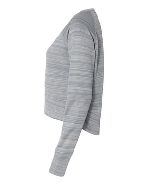 PBPRO Women's Apparel PBPRO Women's Odyssey Striped Performance Fleece Hi-Low Crewneck Sweatshirt - Gray