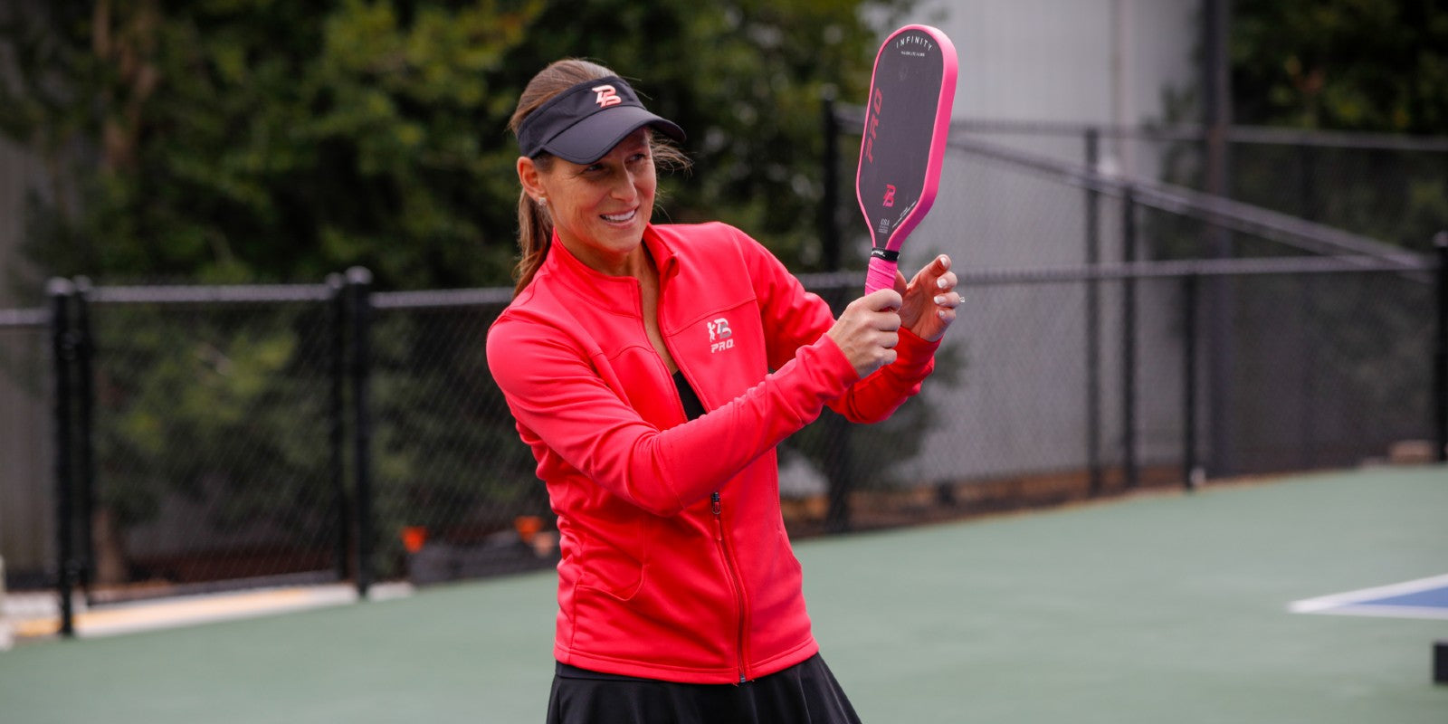 Simona Moore playing with the PBPRO Infinity Falcon Lite lightweight pickleball paddle