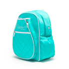 Mint PBPRO Signature pickleball backpack, angled view with empty side pocket