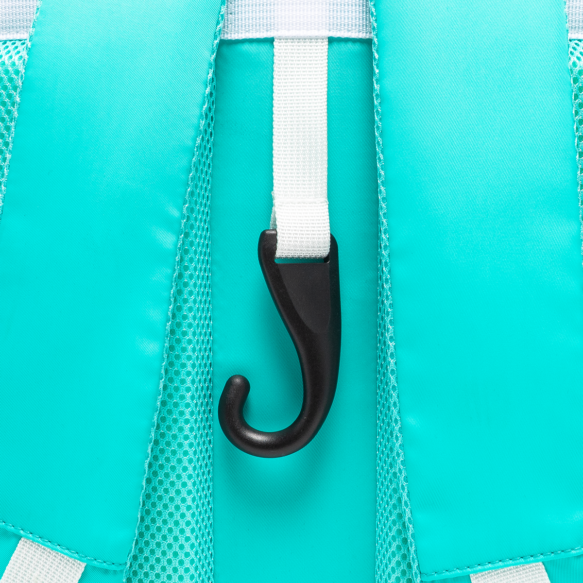 Mint PBPRO Signature pickleball backpack, close-up of hanging hook