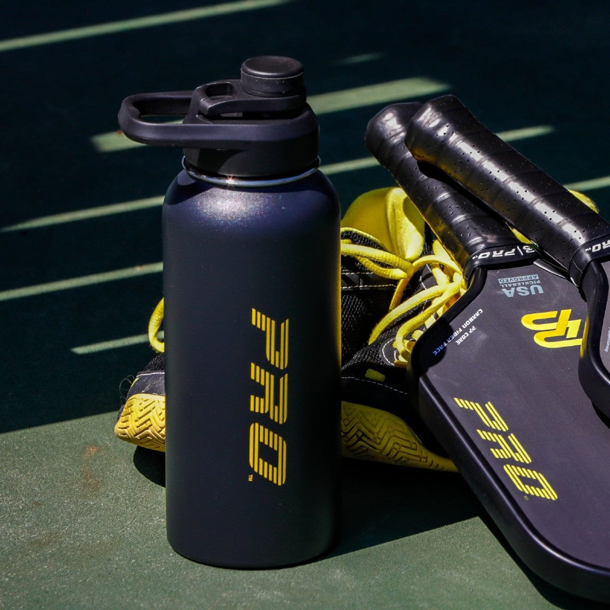 PBPRO Accessories Black / Yellow Pickleball Waterbottle| PBPRO Infinity | 32 oz