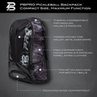 PBPRO Bags Black / Gray Pickleball Backpack | PBPRO Tour |  Black