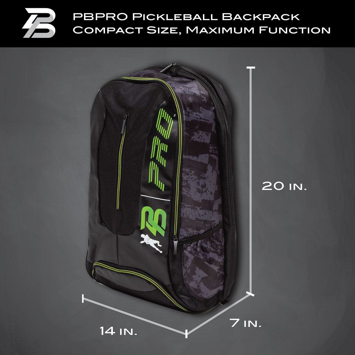 PBPRO Bags Green Pickleball Backpack | PBPRO Tour |  Green