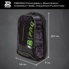 PBPRO Bags Green Pickleball Backpack | PBPRO Tour |  Green