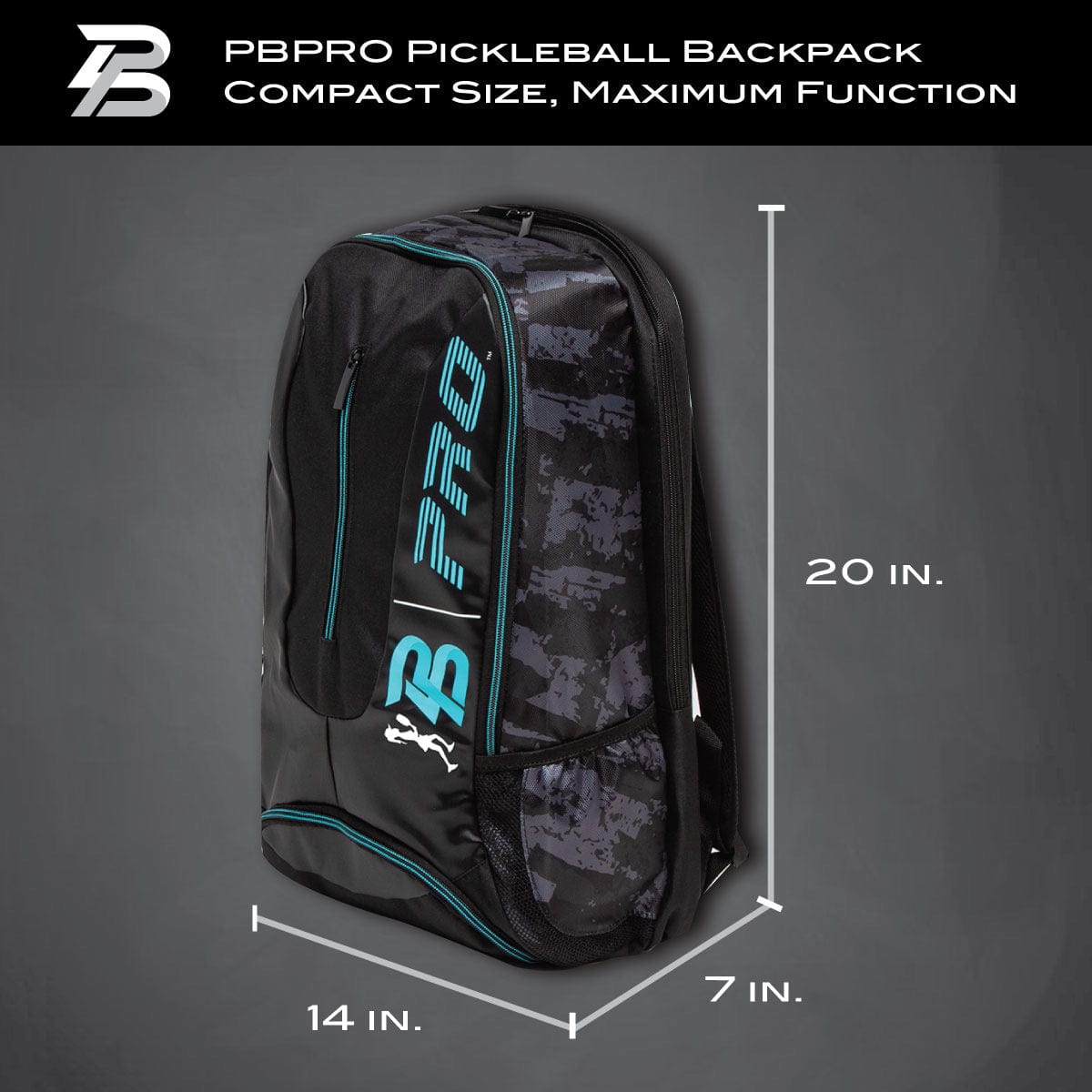 PBPRO Bags Turquoise Pickleball Backpack | PBPRO Tour |  Seafoam Blue