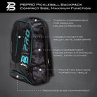 PBPRO Bags Turquoise Pickleball Backpack | PBPRO Tour |  Seafoam Blue