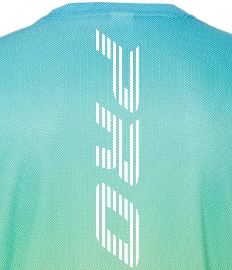PBPRO Men&#39;s Apparel PBPRO UPF 50 Naples Performance Long Sleeve - Aqua / Lime (Only Small)