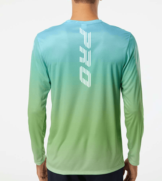 PBPRO Men&#39;s Apparel PBPRO UPF 50 Naples Performance Long Sleeve - Aqua / Lime (Only Small)