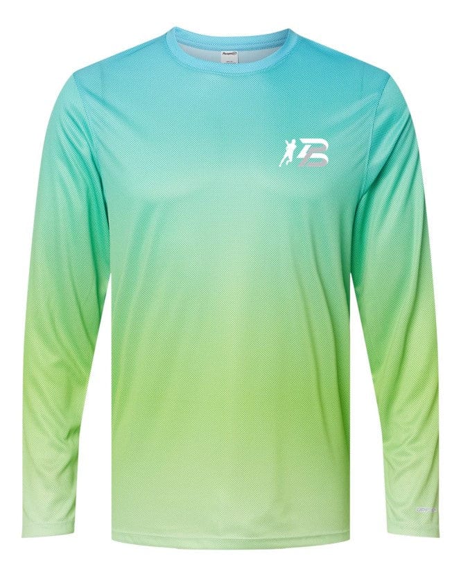 PBPRO Men&#39;s Apparel Small PBPRO UPF 50 Naples Performance Long Sleeve - Aqua / Lime (Only Small)