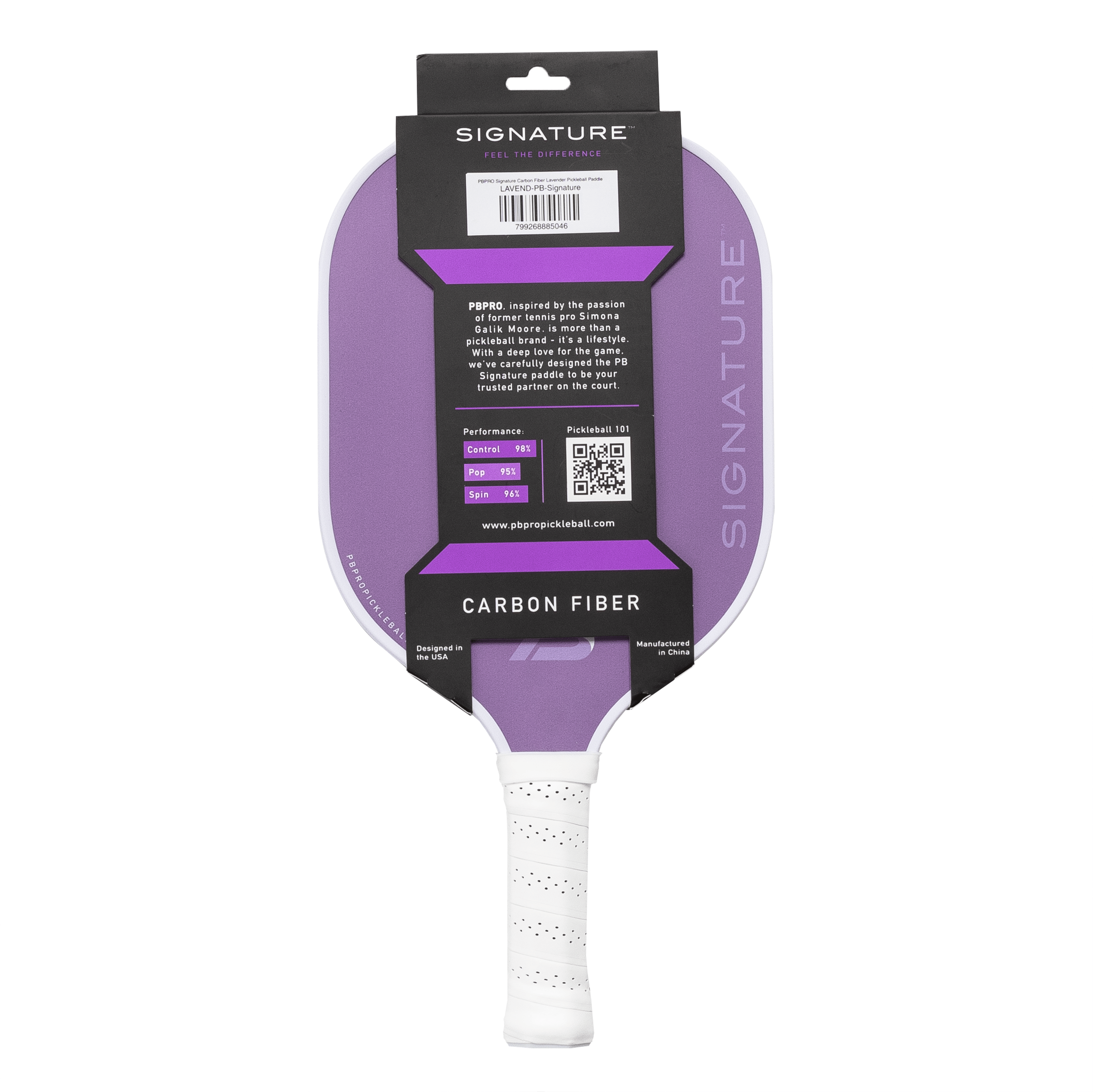 PBPRO Pickleball Paddles PBPRO Signature Carbon Fiber Lavender Pickleball Paddle