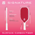 PBPRO Pickleball Paddles PBPRO Signature Carbon Fiber Pink Pickleball Paddle