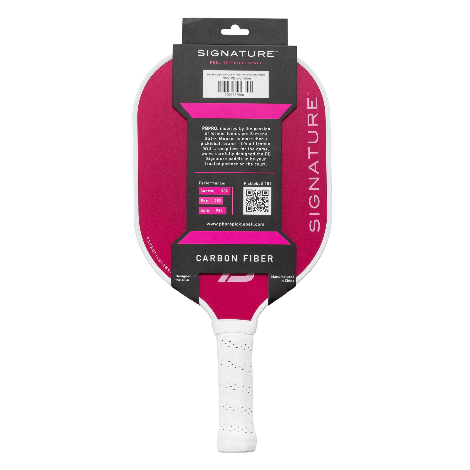 PBPRO Pickleball Paddles PBPRO Signature Carbon Fiber Pink Pickleball Paddle
