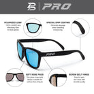 PBPRO Pickleball  Sunglasses Pickleball Sunglasses | PB Signature Lifestyle | Matte Black