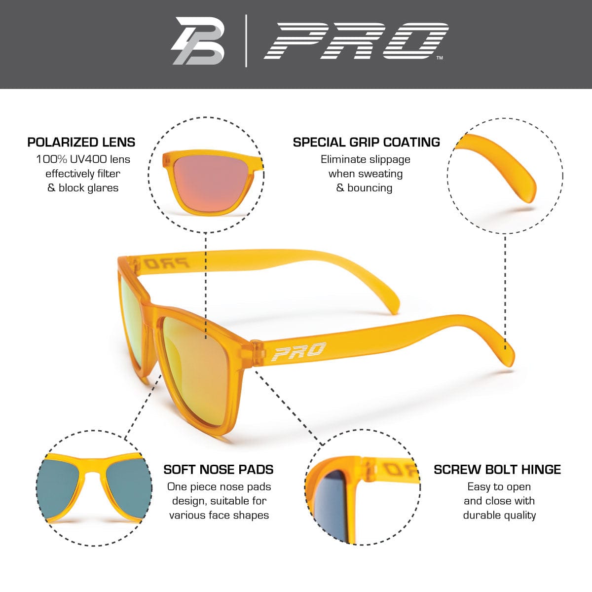 PBPRO Pickleball Sunglasses Pickleball Sunglasses | PB Signature Lifestyle | Yellow