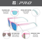 PBPRO Sunglasses Sunglasses | PB Signature Lifestyle | Soft Pink Crisp White