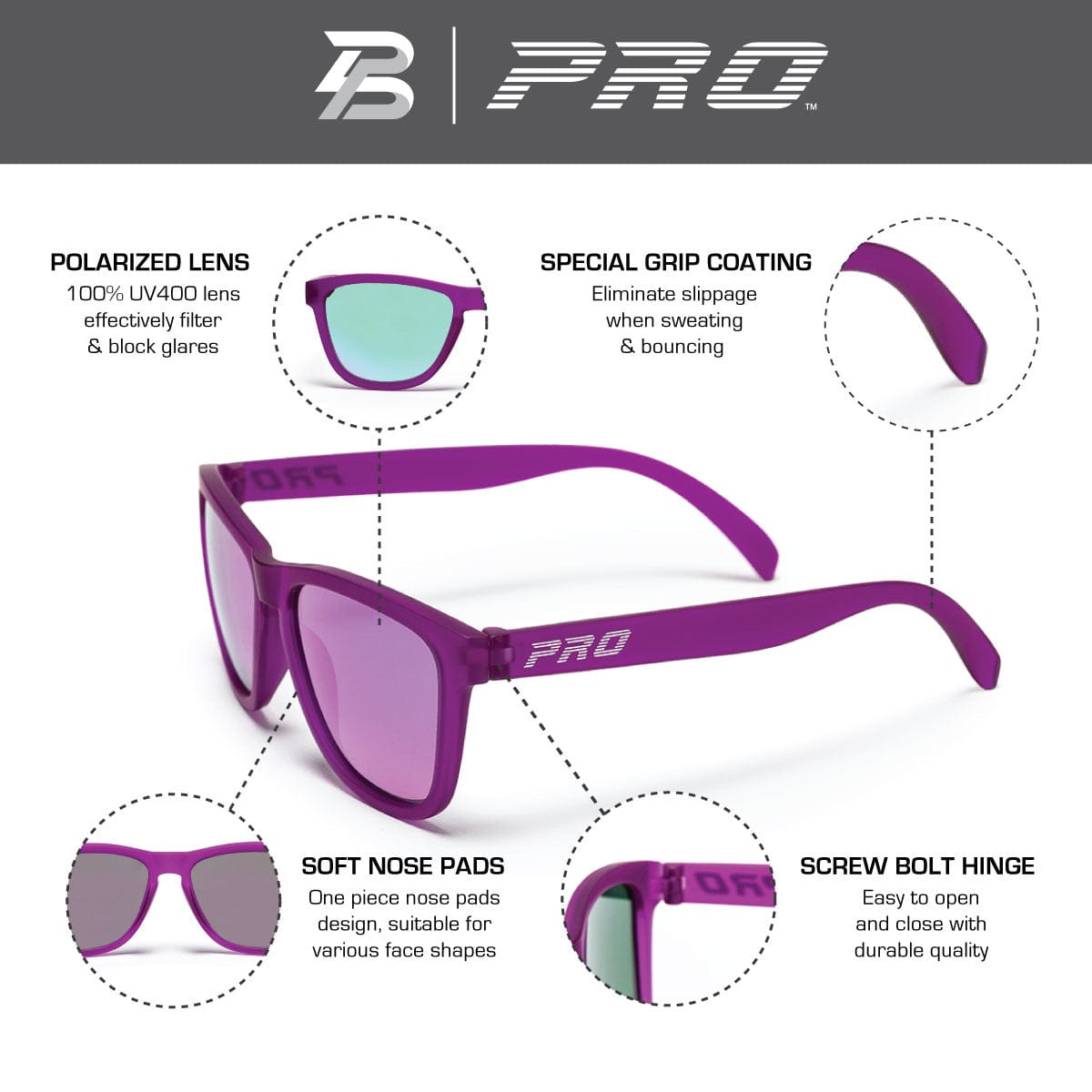 PBPRO Sunglasses Sunglasses | PB Signature Lifestyle | Purple