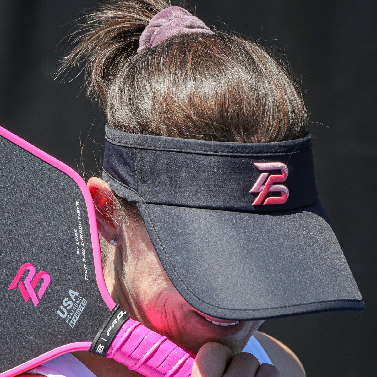 PBPRO Visors Black Pickleball Visor | PBPRO Performance | Black Coral Accent