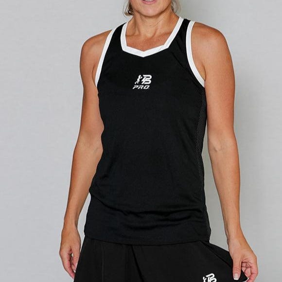 PBPRO Women's Apparel Small PBPRO™ Performance Racerback Tank Top - Black with White Accent (Only M,L,XL)