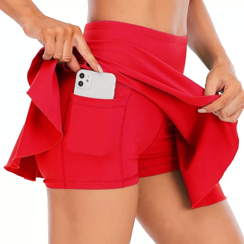 PBPRO Women&#39;s Apparel XS Sale! PBPRO™ High Waist Performance Pickleball Skirt - RED (Only XL)